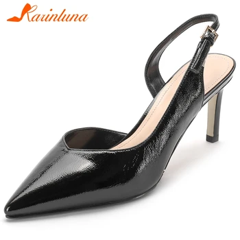 

karinluna New Fashion 2020 pointed toe buckle strap shoes woman sandals thin high heels party sandals women shoes