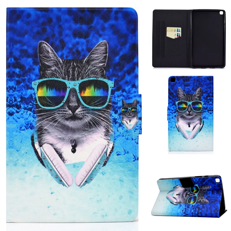 

Colorful Tablet Case For Samsung Galaxy Tab S6 Lite 10.4 2020 SM-P610 SM-P615 10.4" PU Leather folding Stand Skin Shell
