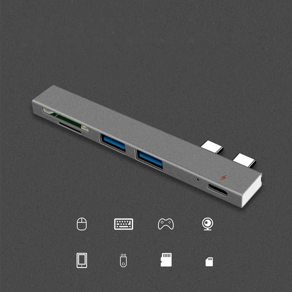 OMESHIN USB C концентратор тип C 3 док-станция 5 в 1 USB-C адаптер Dongle Combo с USB 3,0 портами TF слот Micro SD карты для MacBook Pro