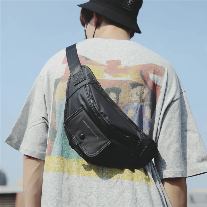 

Men's chest bag tide brand small satchel men's multi-functional sports mobile phone pockets shoulder bag women messenger bag