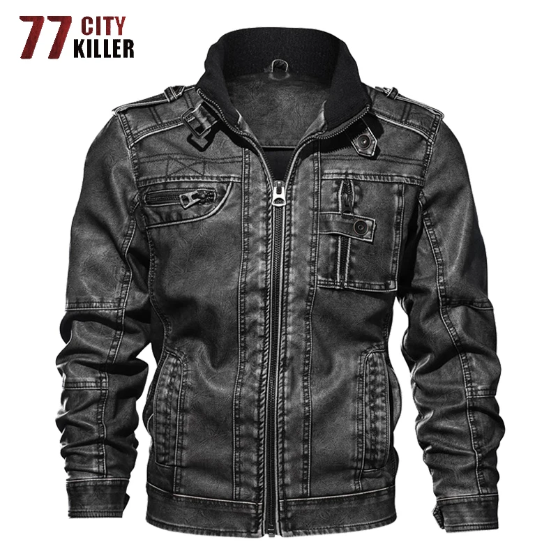77City Killer 7XL Прямая поставка PU куртка Мужские Мотоциклетные Куртки из
