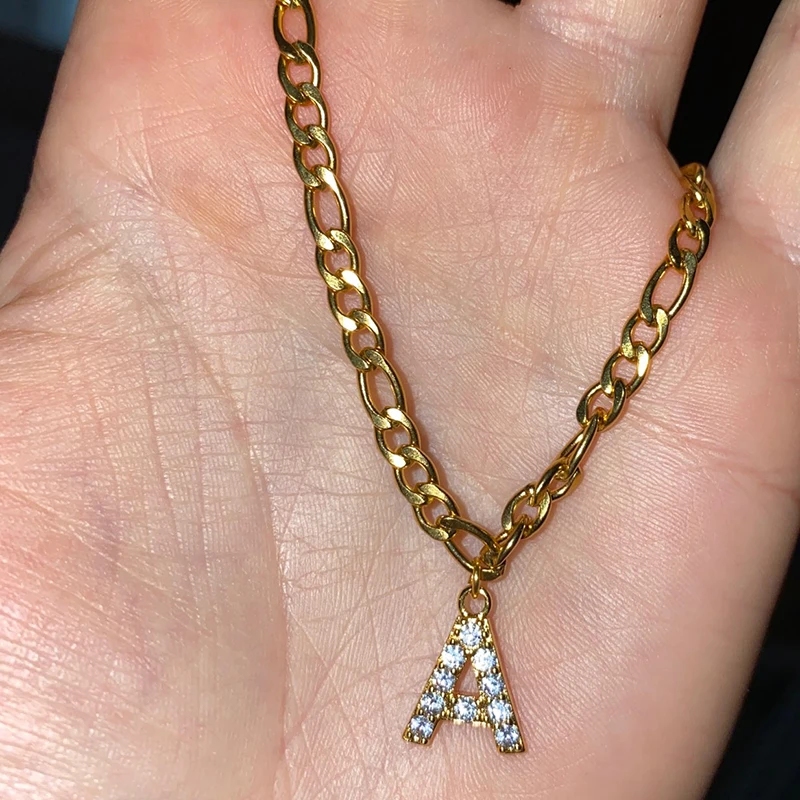 Tiny A-Z Initial Letter Anklets For Women Stainless Steel Gold Color Alphabet Cuban Link Anklet Bracelet Boho Jewelry Gift Bijou silver anklet bracelet ankle chains
