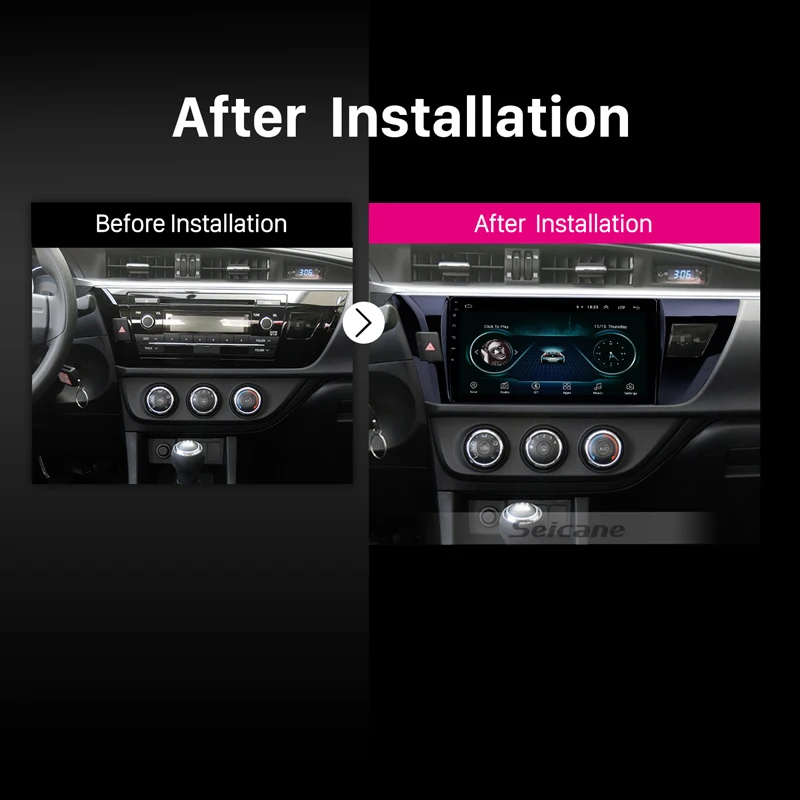 Seicane 2din Android 8,1 Автомагнитола радио аудио gps мультимедийный плеер для 2013 Toyota Corolla Carplay камера заднего вида