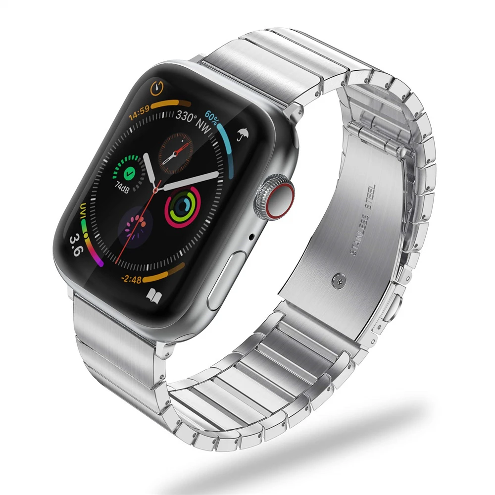 Ремешки для apple watch 5 для apple watch 44 мм 42 мм ремешок для iwatch pulsera 38 мм 40 мм correas Series 4 3 2 ремень - Цвет ремешка: silver