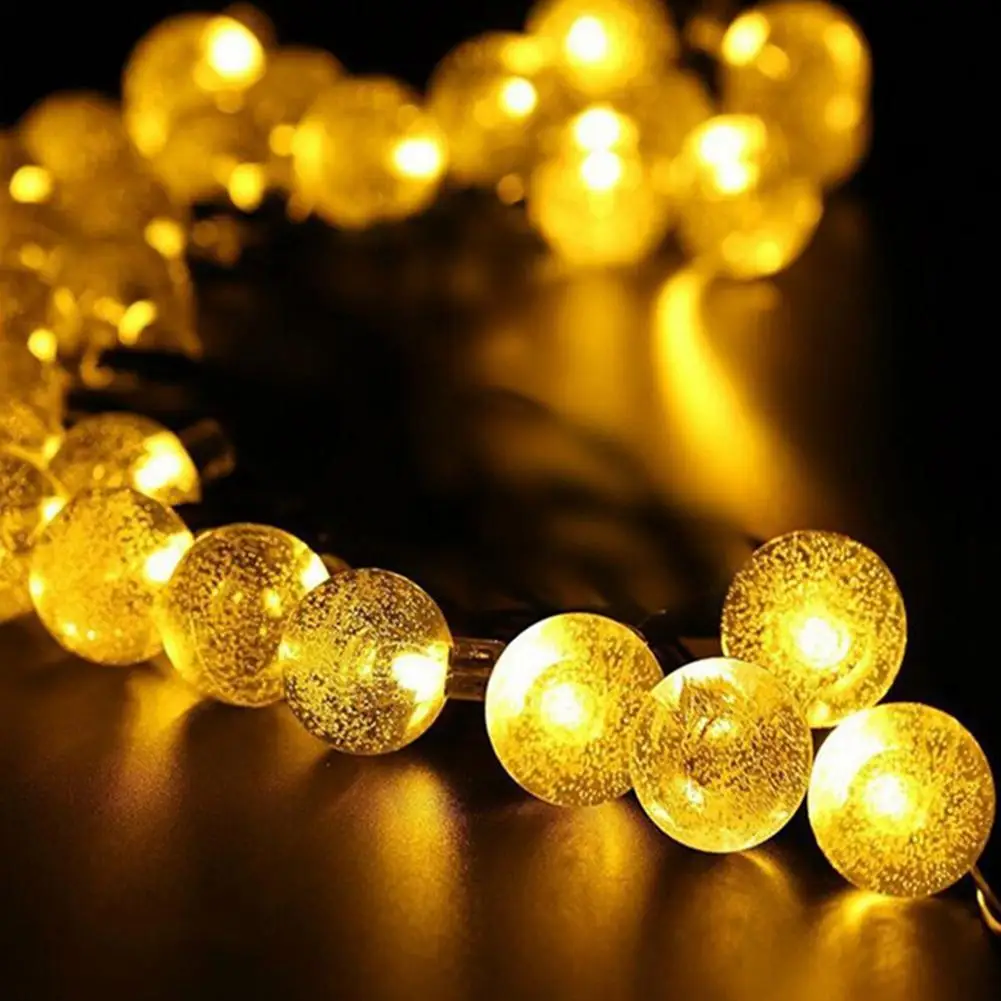 6.5M 30LED Solar Powered Bubble String Lights Garden Home Party Night Light Colorful IP43 Waterproof Decoration Bulb Light