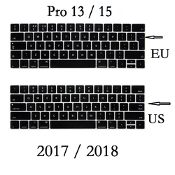 Cubierta de teclado para Macbook Pro 13, 15, 2018, 2019, A1989, A1990, silicona, impermeable
