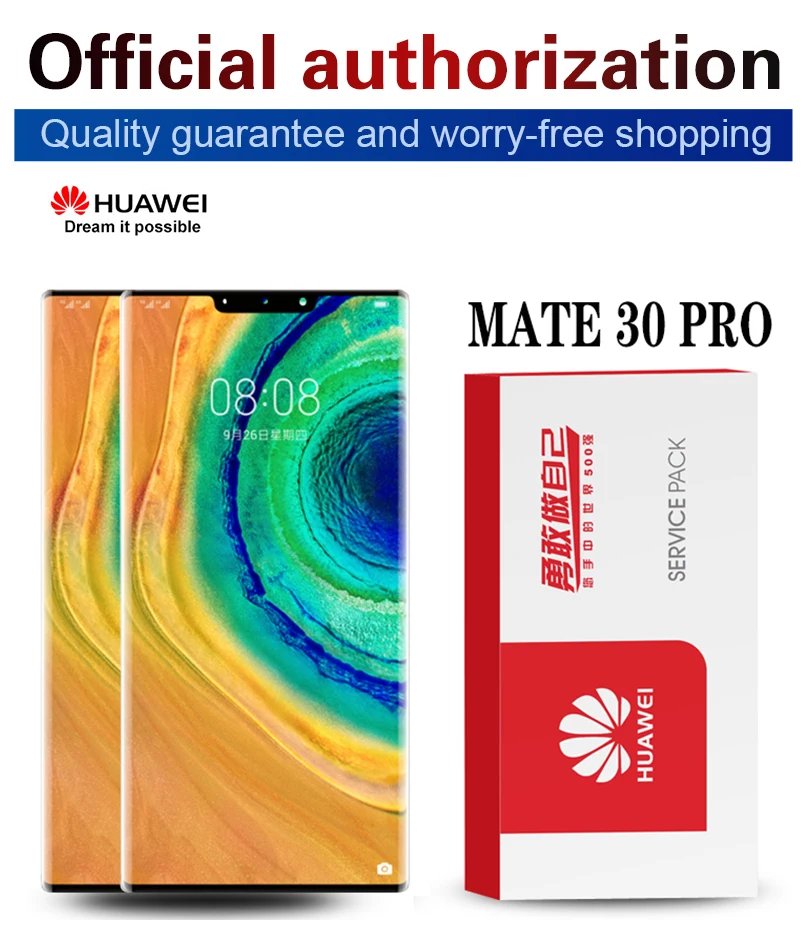 6,53 ''дисплей Замена для huawei mate 30 PRO lcd кодирующий преобразователь сенсорного экрана в сборе для huawei mate 30 PRO lcd