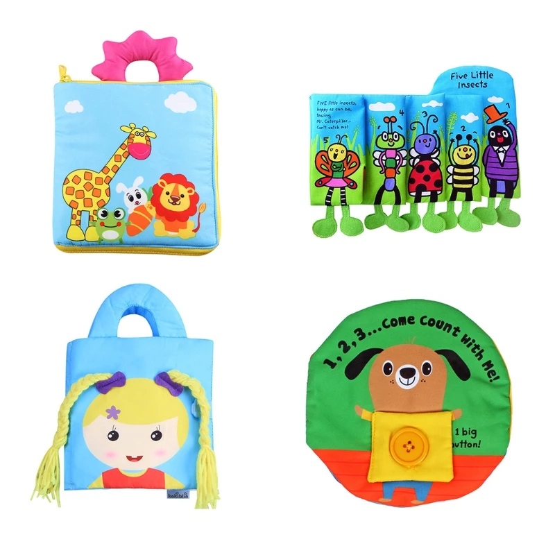 Cloth Books for Babies Soft Book Infants Insects Learn to Dress Counts Crinkle Paper Early Toddlers Development | Игрушки и хобби