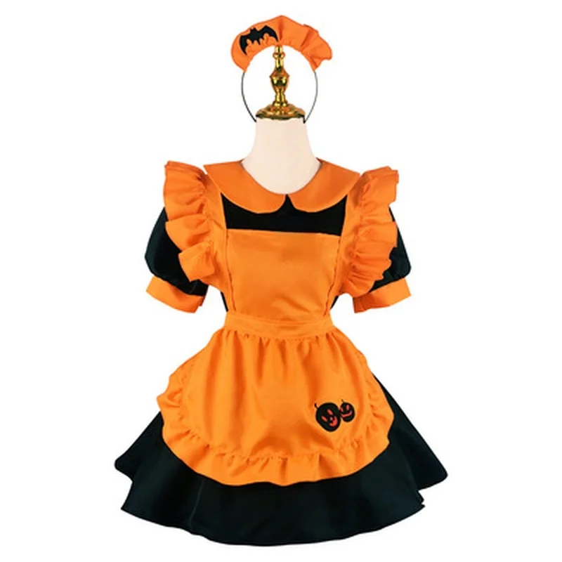 Halloween Cosplay Costumes Pumpkin Suit Plus Size Womens Maid Role Play Costumes Japanese Lolita Devil Female Lingerie Dress cosplay costume