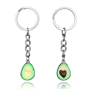 

Hot couple key chain your heart in my simulation fruit avocado heart-shaped keychain 3D soft avocado keychain fashion gift