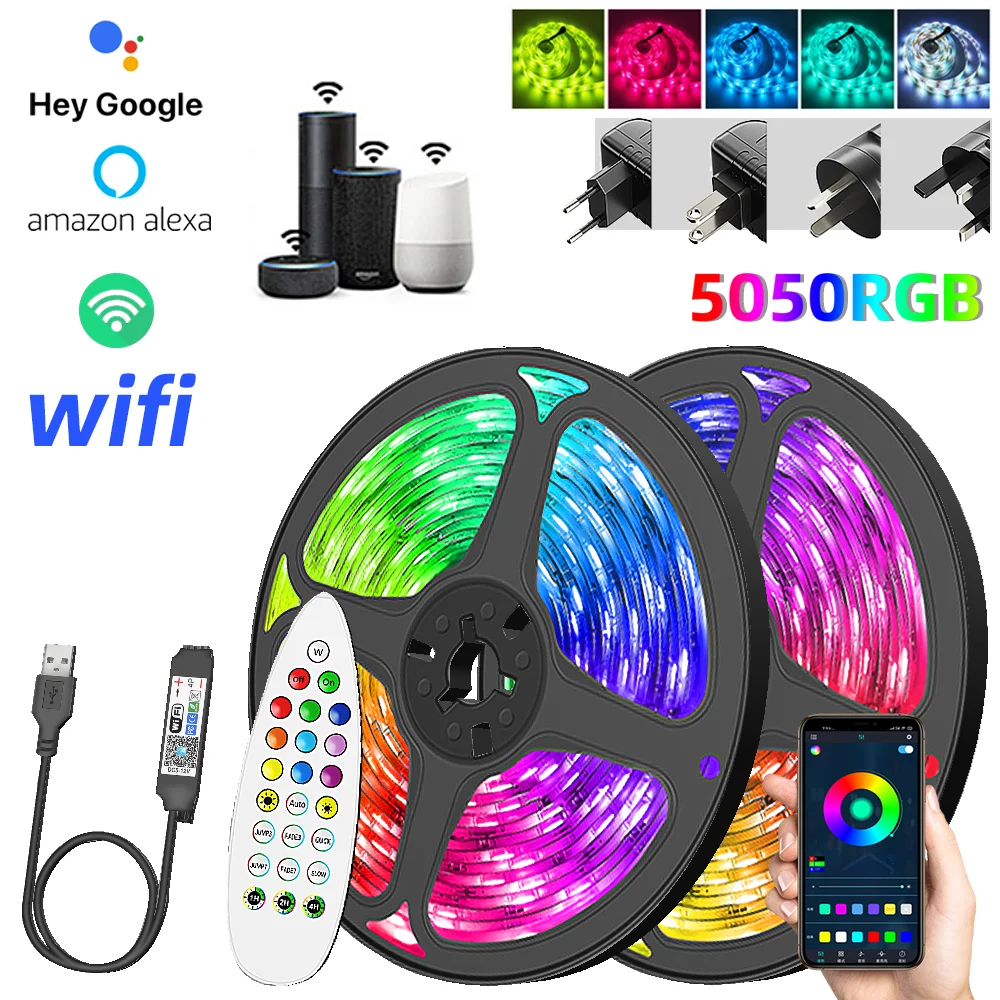 5050 2835 RGB LED strip Smart WiFi Bluetooth IR controller For Room Decoration 5050 2835 RGB LED strip Smart WiFi Bluetooth IR controller For Room Decoration