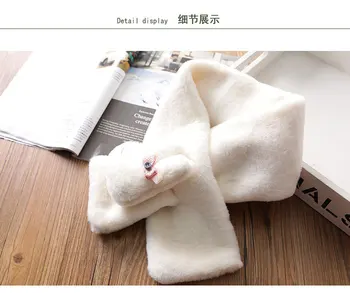 

Girls Soft Thickened Winter Warm Cotton Knitted Scarf Gray Child Children's Scarf Gray Scarves for Children Boys Black