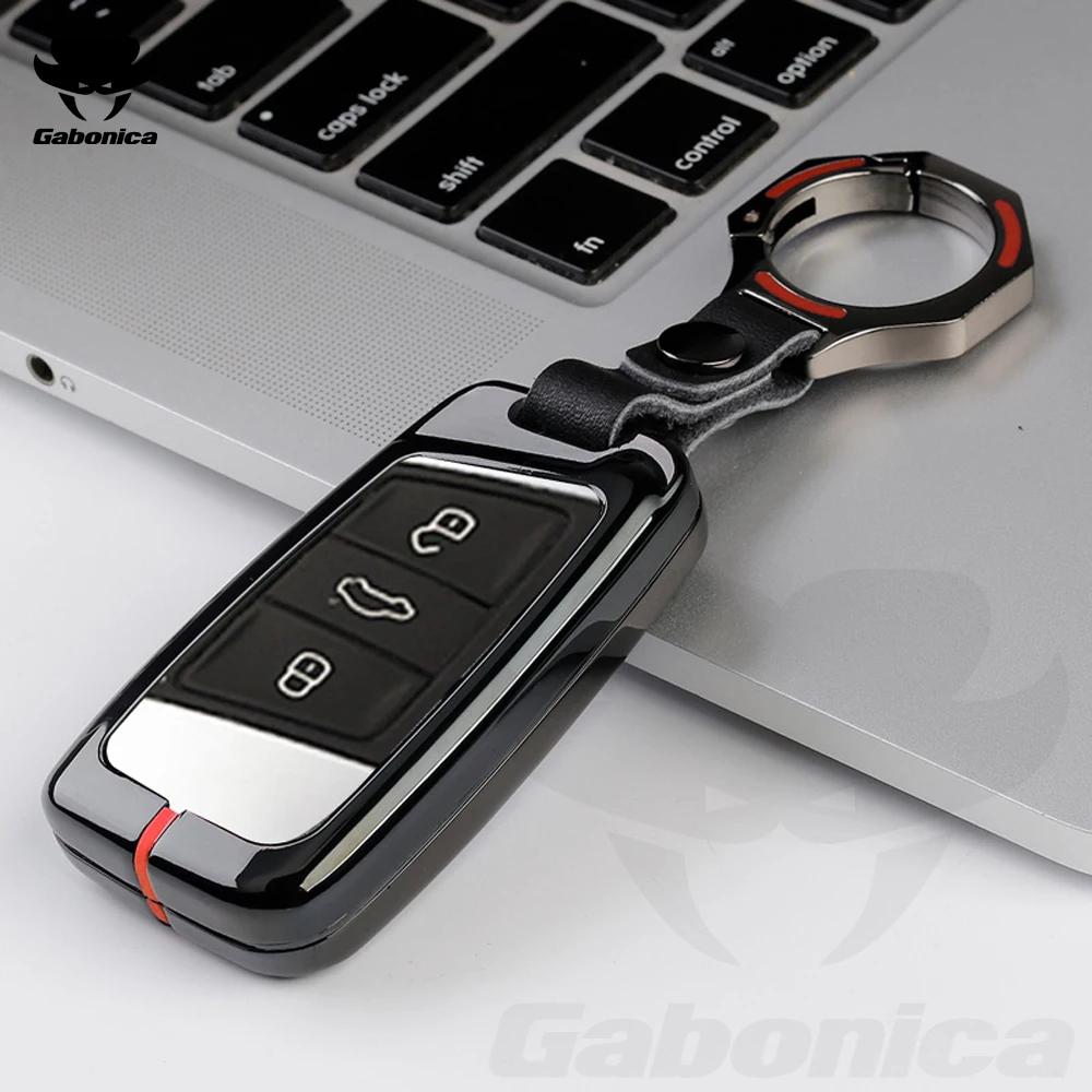 

New Zinc alloy Car Key Cover For VW Volkswagen Magotan Passat B8 Skoda Superb Kodiaq A7 Smart Keychain Remote Fob Protector Case