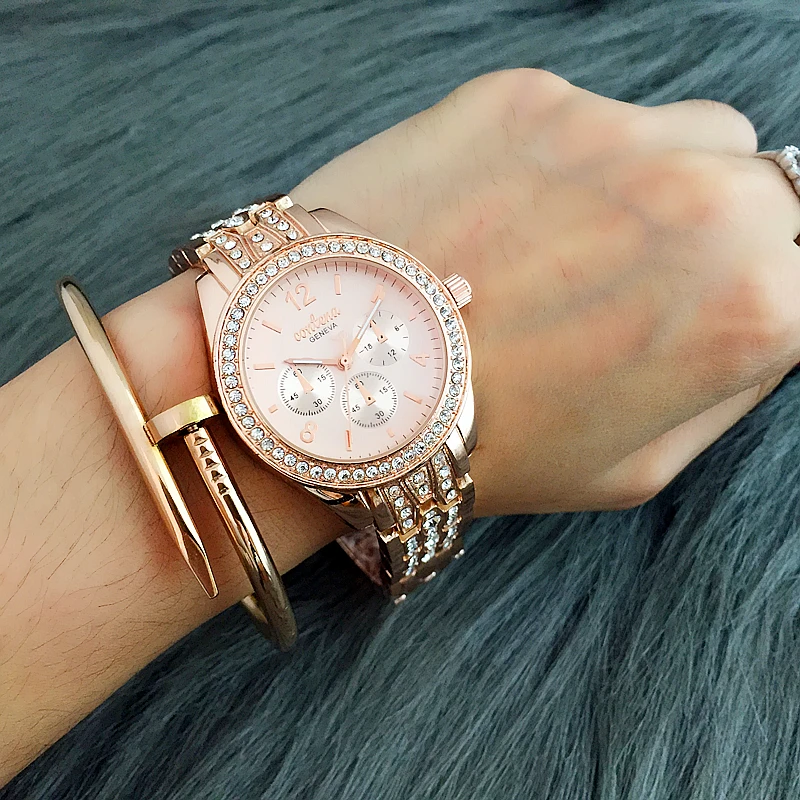 

Women Watches Luxury Watch Women Rose Gold Watches Quartz Watch Ladies Rhinestone Watch Lady Hour Relogio Feminino Mujer Saati