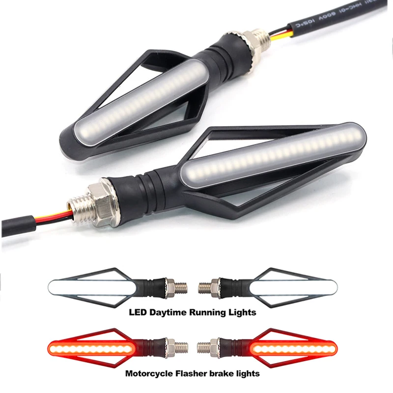 

Universal Motorcycle turn signal Lights Flowing flicker led Blinkers Flasher FOR kawasaki er5 vmax 1200 f800gt honda zoomer