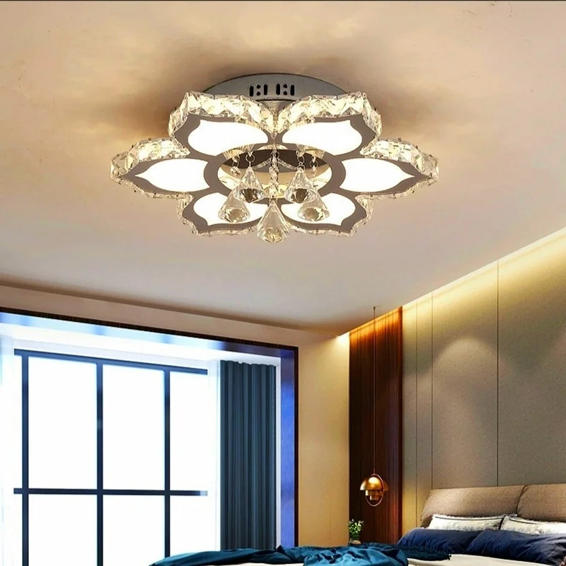 Crystal Led Ceiling Lamp Modern Living Room Decoration Modern Chandelier Nordic Bedroom Dining Room Lighting Fixture Home Decro hanging chandelier