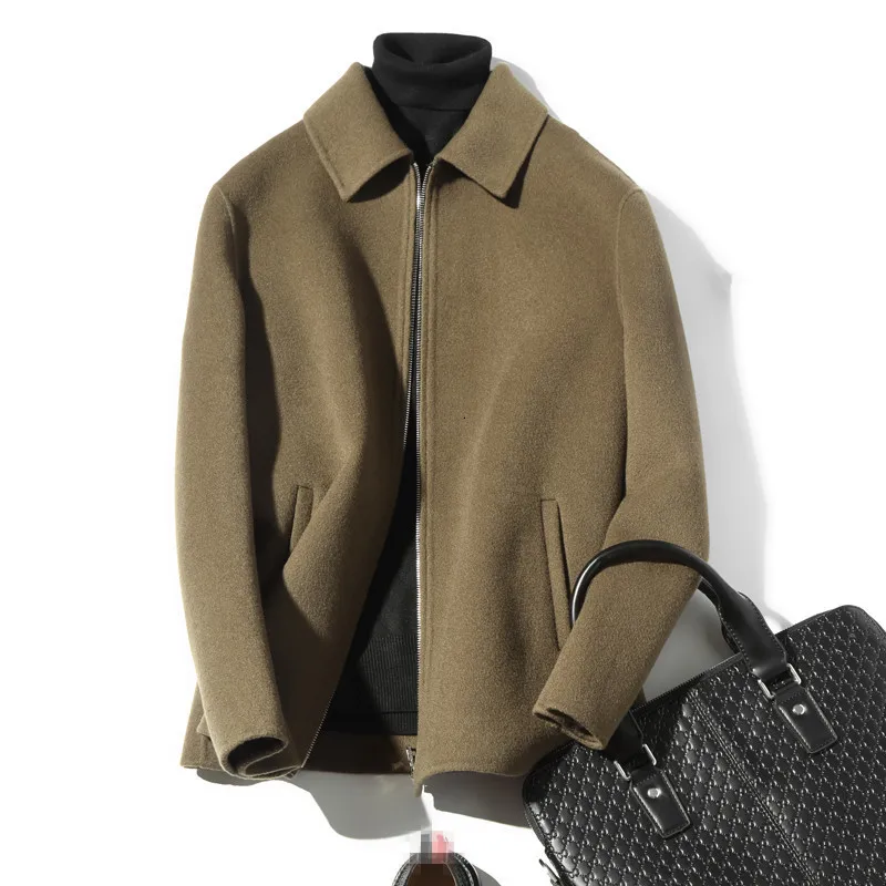 Double-side Woolen Coat Autumn Winter Jacket Men 100% Wool Streetwear Windbreaker Mens Jackets and LM18-1025 MY1859 | Мужская одежда