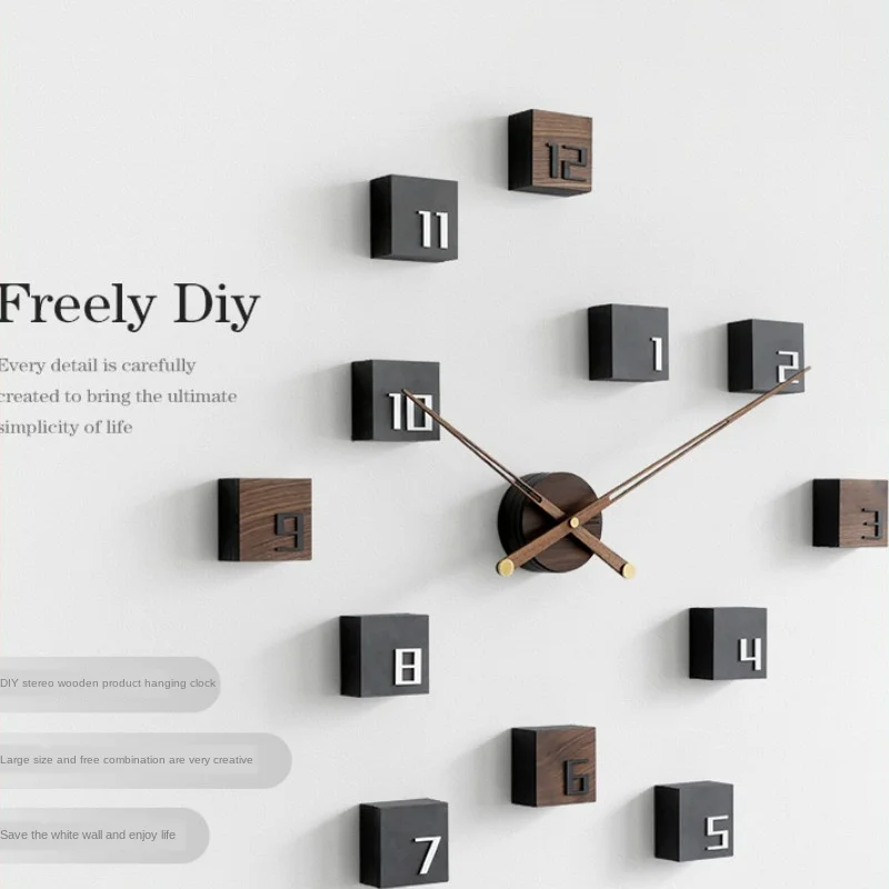 Скандинавский Креатив Diy настенные часы деревянные гостиная бесшумные