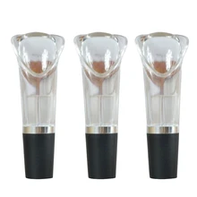 3Pcs Double-Layer Flower Wine Pourer Wine Drop Prevent Quick Aerating Black/White BS