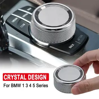 

Krystal 3D Sticker Car Multimedia Console Center Buttons Knob Cover For BMW 1 3 4 5 Series NBT Small Knob Controller Only