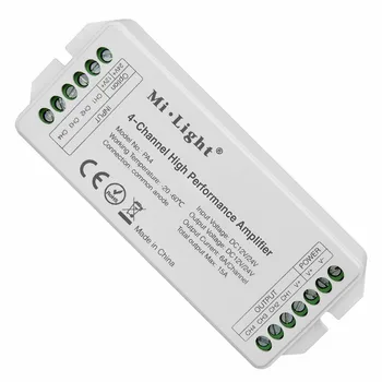 

Mi Light PA4 4-Channel High Performance Amplifier DC12V-24V RGB RGBW LED Amplifier Controller For RGB RGBW LED Strip Lights