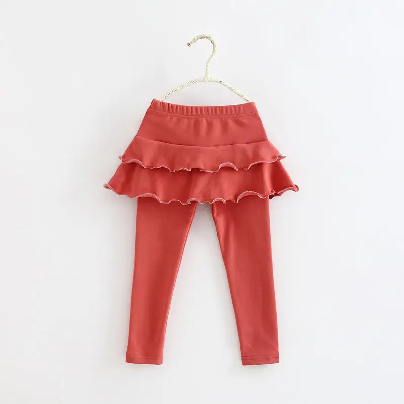 Г. Юбка-штаны для девочек, леггинсы детская осенне-Весенняя хлопковая одежда, брюки детские штаны для маленьких девочек, леггинсы размер 90 до 130 см, кролик, волна - Цвет: bolang red
