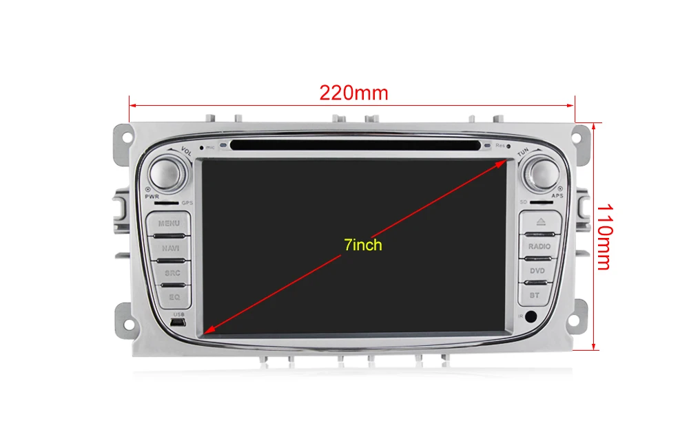 Best Car Multimedia player Android 9.1 2+32G GPS Navigation Autoradio 2 Din For FORD/Focus/Mondeo/S-MAX/C-MAX/Galaxy with wifi player 5