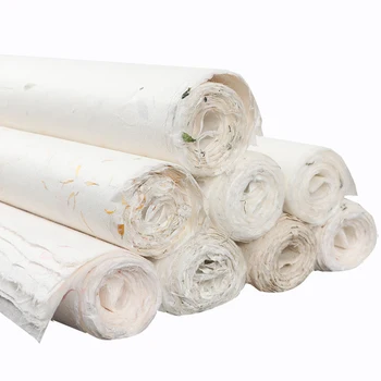 

Calligraphy Rice Paper Chinese Half-Ripe Yun Long Xuan Paper Thicken Chinese Xuan Papers with Flower Tea Fiber Rijstpapier