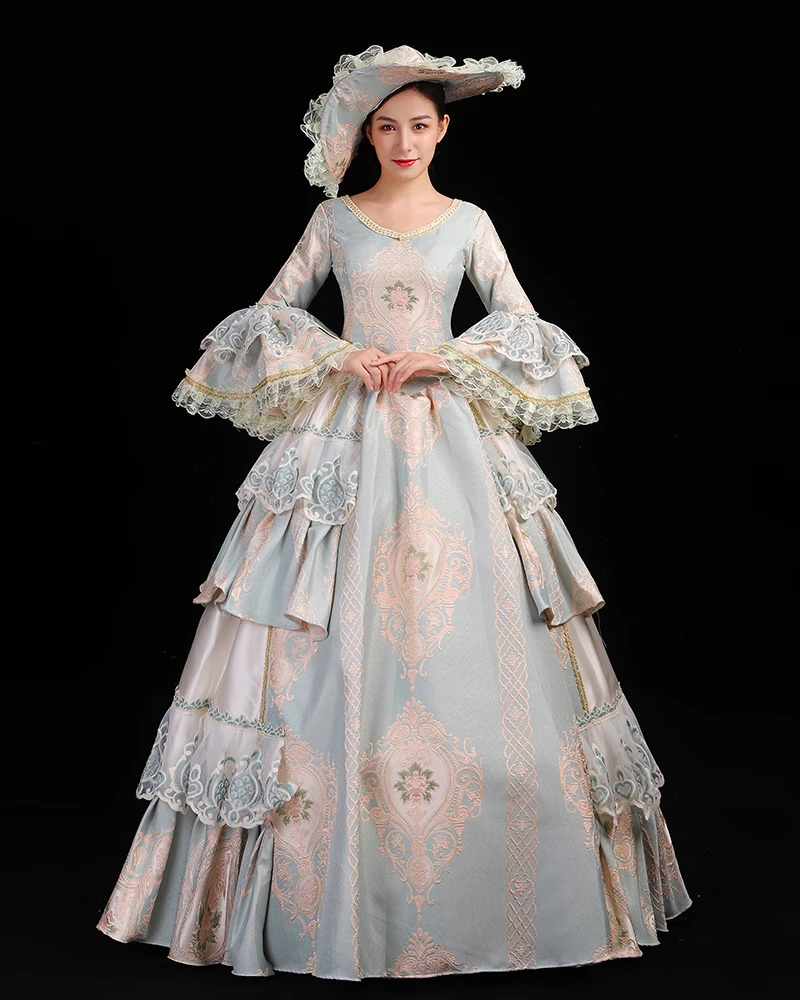 Элитные корт рококо барокко Marie Antoinette Бальные платья 18 век Ренессанс, платье для женщин