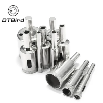 

10Pcs Diamond Coated Core Hole Saw Drill Bit Set For Tile Glass 3-50mm For Tile Ceramic Glass Dremel Accessories Bead Marble