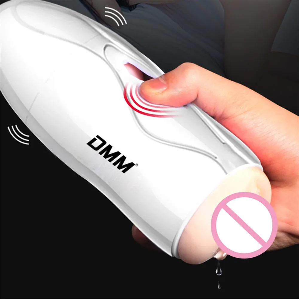 DMM-Portable-Double-Hole-Masturbation-Cup-Male-Masturbator-Soft-TPE-Oral-Vaginal-Vibrator-Real-Vagina-Pussy