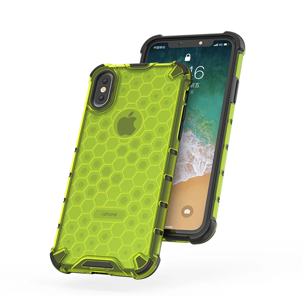 

Hybrid Armor Case For iPhone Xs Max XR X 7 8 Plus Case Soft Ultra-thin Honeycomb Phone Case For iPHone 6 6S Plus Case