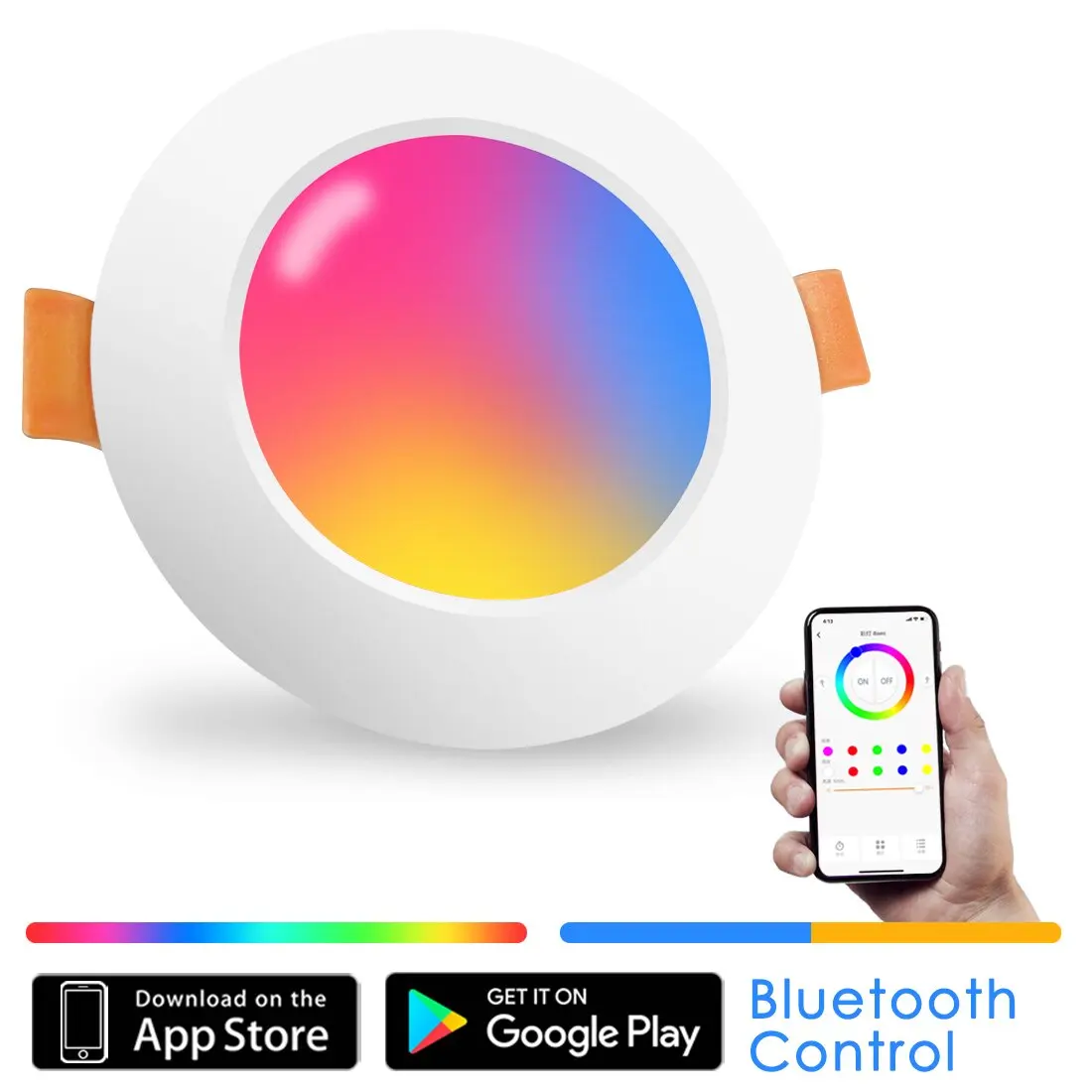 Tanie Kompatybilny z Bluetooth kolorowy Spot LED lampa sufitowa wpuszczane okrągłe sklep