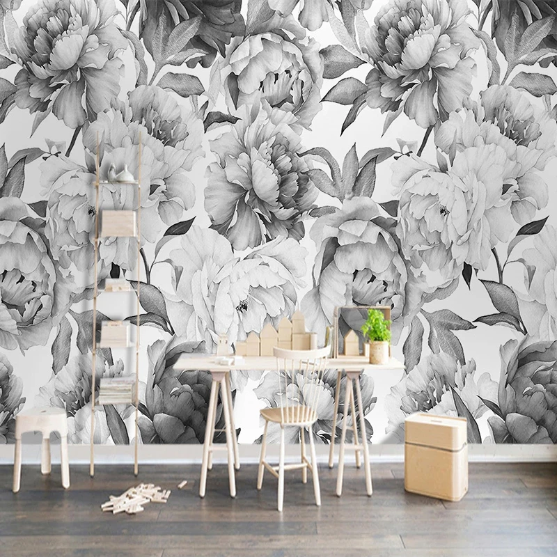tv fundo parede home decor adesivo preto branco 01
