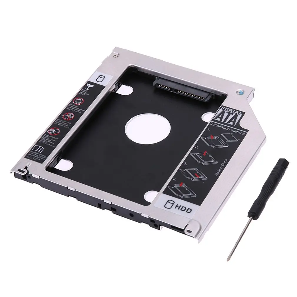 Ноутбук Pc Cd драйвер слот Hdd Ssd держатель кронштейн пластиковый Sata жесткий диск Оптический отсек с отверткой - Цвет: Apple Computer