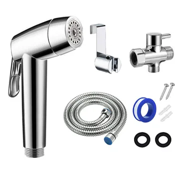 

Stainless Steel Toilet Hand Home Wash Bidet Sprayer Set Sprayer Guns Toilet Spray For Pet Toilet Bathroom Self Cleaning Shower