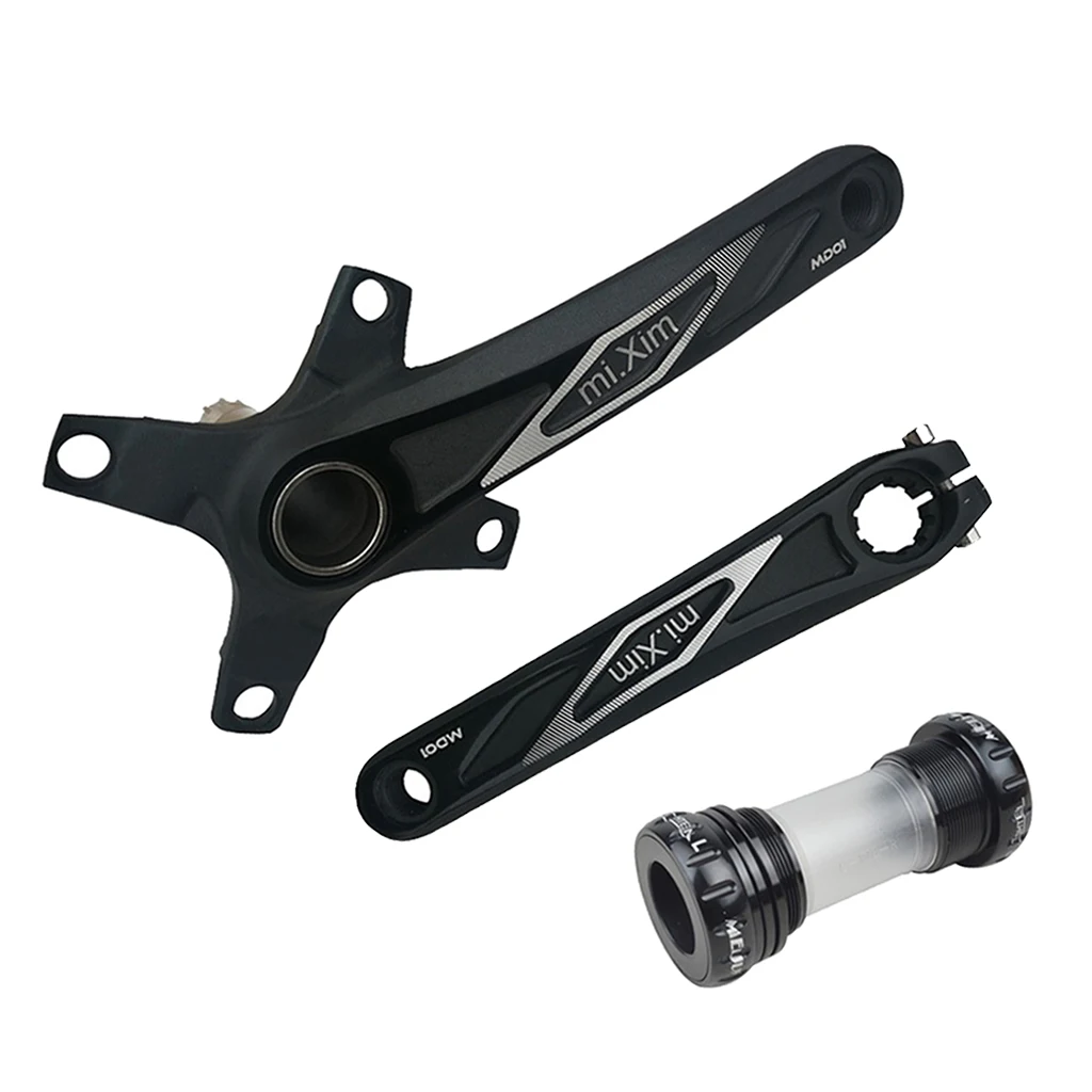 mi.Xim Mountain Bike Crankset 170mm BCD 104 + Bicycle Crank Sprocket Bottom Bracket Kit for 7/8/9/10/11 Single Speed Bike