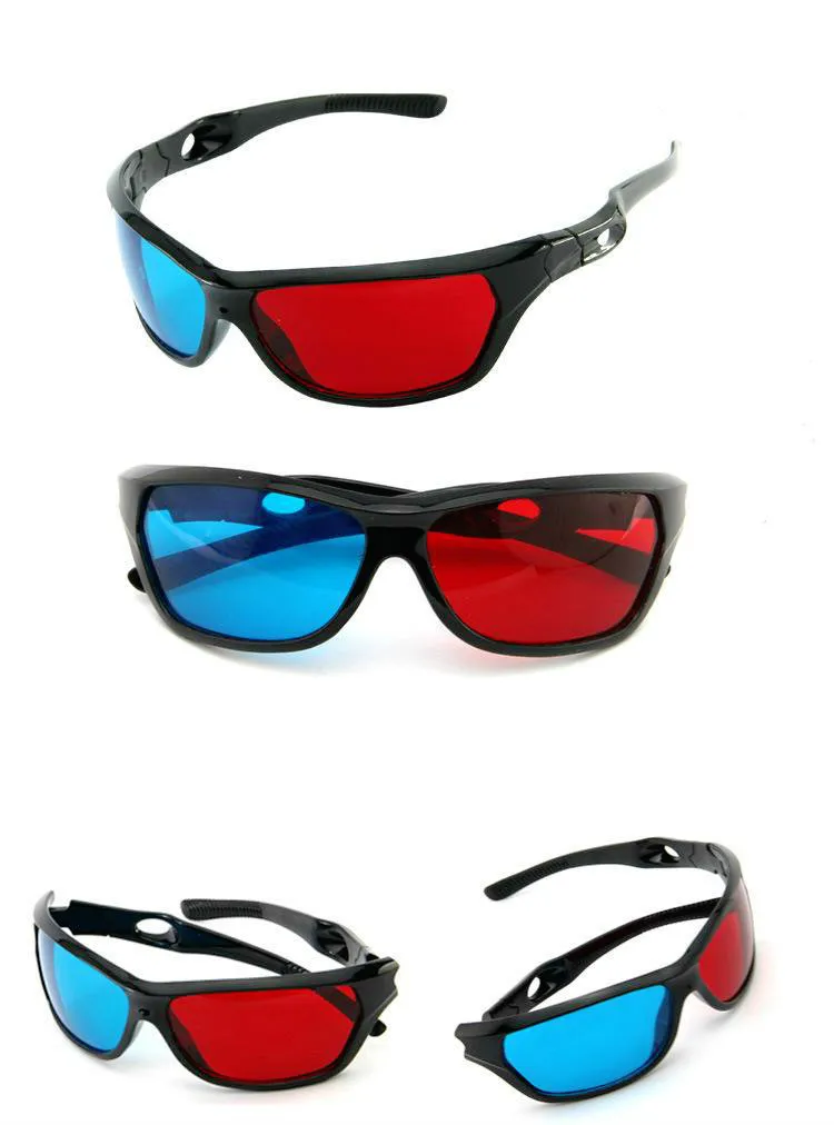 New  Black Frame Universal 3D Plastic Glasses/Oculos/Red Blue Cyan 3D Glass Anaglyph 3D Movie Game DVD Vision/cinema