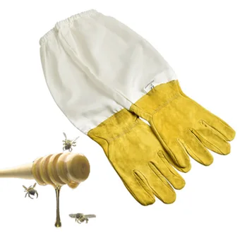 

1 Pair of Protective Beekeeping Gloves Goatskin Bee Keeping Vented Long Sleeves beekeeping equipment and tools