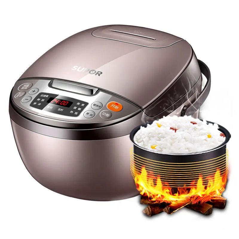 SUPOR Rice Cooker 4L Terracotta Non-stick Inner 2-6 Person Multifunctional Home Smart Rice Cooker Chocolate Color