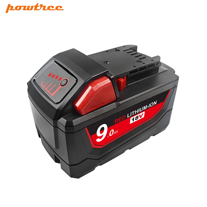 

Powtree For Milwaukee M18 9.0/6.0Ah 18V M18 Power Tools Rechargeable Li-ion Battery Replacement 48-11-1815 48-11-1850 48-11-1840
