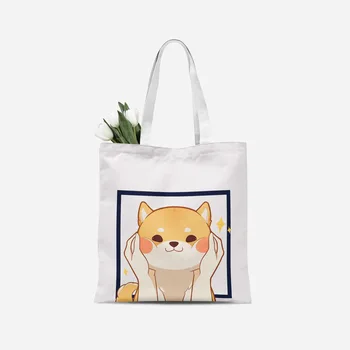 

Cartoon anime cute Shiba Inu pattern girl shoulder bag women large tote handbag shopping bag gift bag