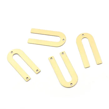 

20pcs Raw Brass U Shaped Charms Connector Pendant For Handmade Earrings Jewelry Findings Making Supplies 26*12mm