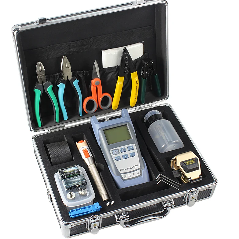 

FTTH Fiber Optic Tool Kit with Fiber Fibra Optica Power Meter and Visual Fault Locator and Cable Cutter Stripper FC-6S Fiber