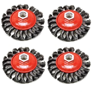 

Polishing Wire Brush Wheels Scrub Workshop Tools 4 inch Angle Grinder TE242