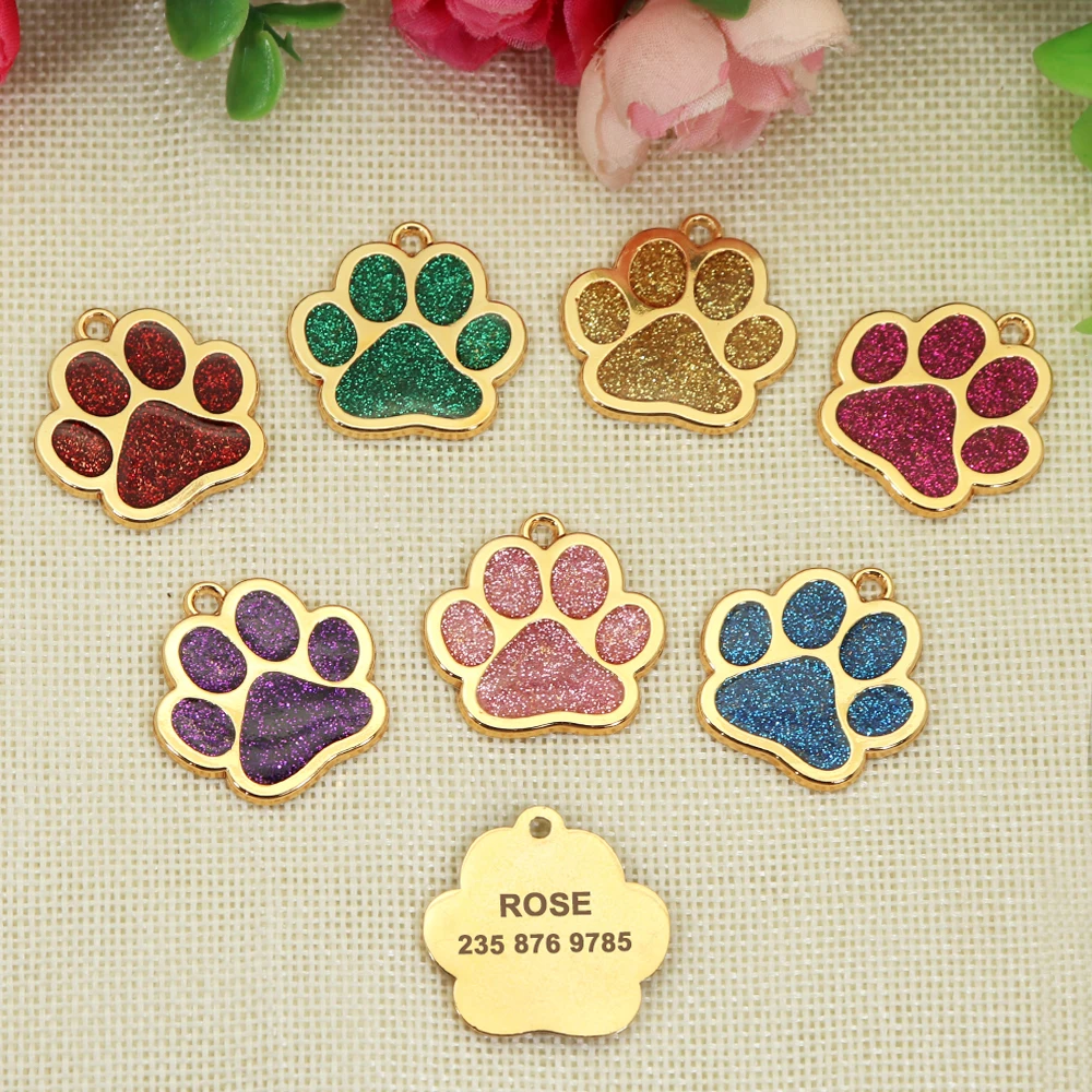 Free Engraved Pet Dog ID Tag Personalized Cat Puppy ID Tag Pet Dog Collar Accessories Custom Dogs Anti-lost Name Tags Pendant dog collars outdoors