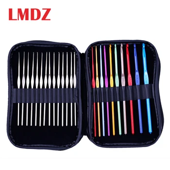 

LMDZ 24PCS Crochet Hook Set Mix Size Knitting Needles Kit Colourful Knit Set Aluminium Crochet Hooks Yarn Knitting Needles Set