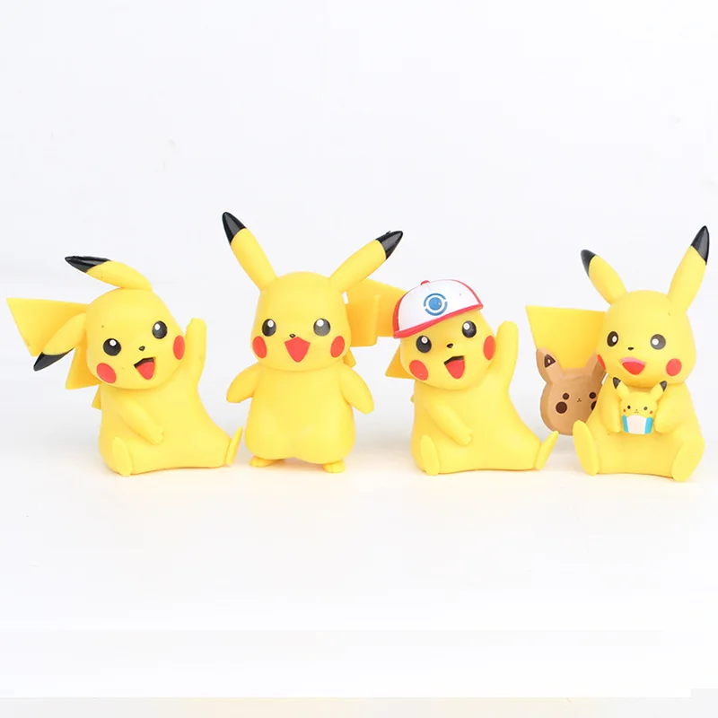 4pcs/bag Takara Tomy Pokemon Pikachu Baby Blind Box Toys Capsule Toy Doll Model Cake Car Decoration Figures | Игрушки и хобби