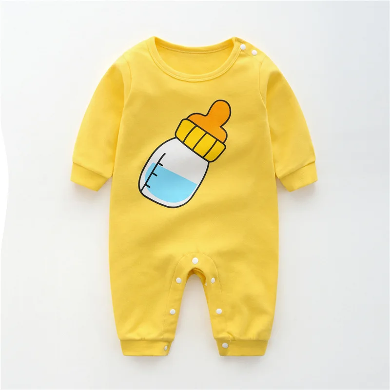 ZSIIBO Spring and Autumn Baby Onesies Cotton Female Baby Male Newborn Clothes Autumn Clothes Pajamas 0-3 Months - Цвет: 14