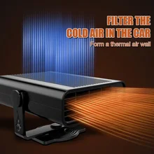 12/24V 500W Portable Auto Car Heater Defroster Demister Electric Heater Windshield 360 Degree Rotation ABS Heating Cooling Fan